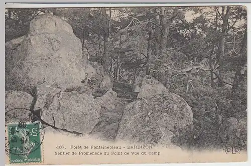 (31584) AK Wald von Fontainebleau, Barbizon, Fußweg, 1908