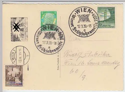 (31553) AK Wien, Rathaus, Sonderstempel Wiener Frühjahrsmesse 1939