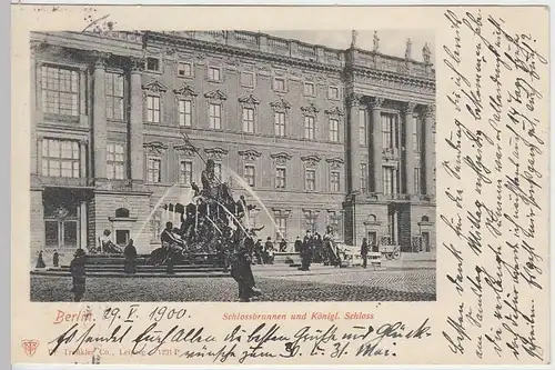(31534) AK Berlin, Schlossbrunnen u. Kgl. Schloss, 1900