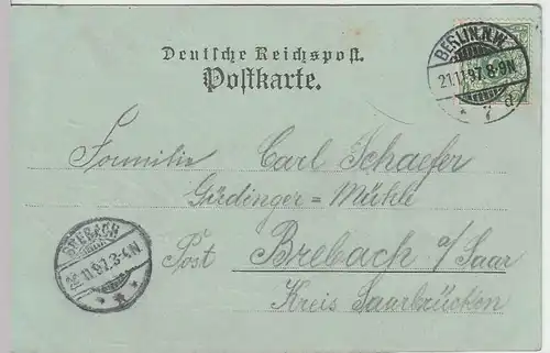 (31528) AK Berlin, Kaiser Wilhelm-Gedächtnisskirche, Mondscheinkarte 1897