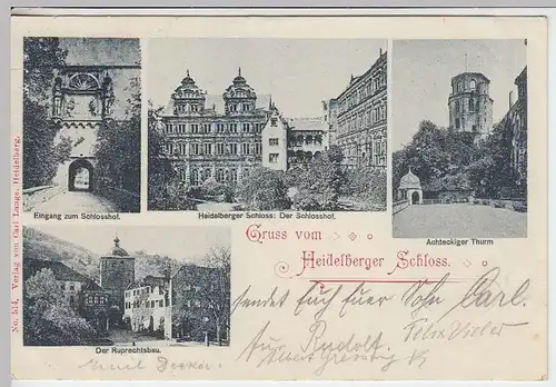 (31441) AK Gruss vom Heidelberger Schloss, 1898