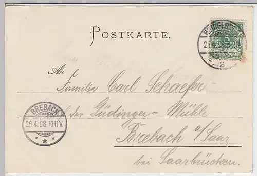 (31441) AK Gruss vom Heidelberger Schloss, 1898