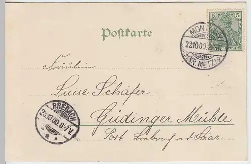 (31405) AK Grüße, Blumen mit Spruch "Möge Dich das Leben", 1900