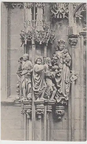 (31344) AK Straßburg, Strasbourg, Statuen a. St.Laurentius-Portal, vor 1945