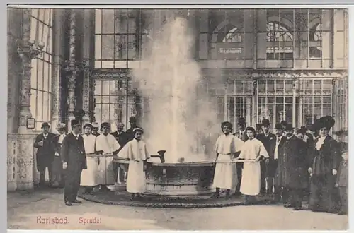 (31316) AK Karlsbad, Karlovy Vary, Sprudel, 1909