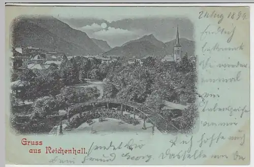 (31246) AK Gruss aus Reichenhall, Mondscheinkarte, 1899