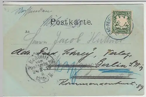 (31246) AK Gruss aus Reichenhall, Mondscheinkarte, 1899