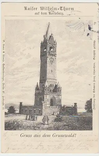 (31244) AK Gruss aus dem Grunewald, Kaiser Wilhelm-Turm, 1901