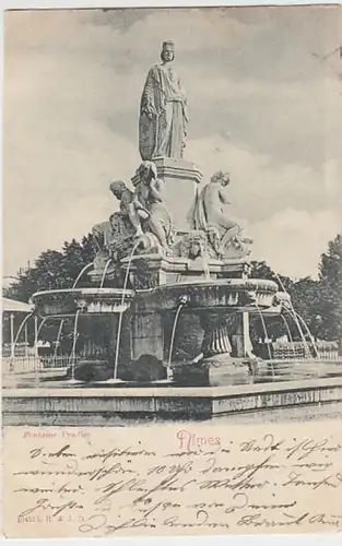 (31235) AK Nimes, Fontaine Pradier, 1900