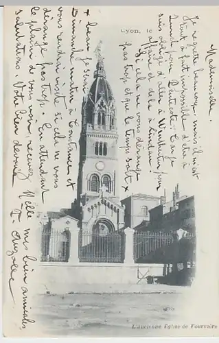 (31223) AK Lyon, Alte Kirche am Notre-Dame de Fourvière, 1901