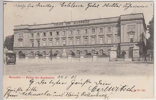 (31214) AK Brüssel, Bruxelles, Palais des Academies, 1903