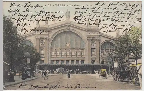 (31202) AK Paris, Gare du Nord, Nordbahnhof, 1904