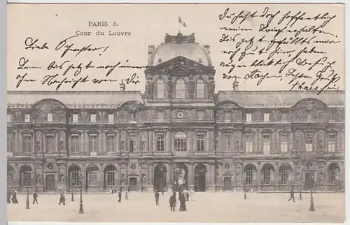 (31200) AK Paris, Cour du Louvre, Innenhof, 1904