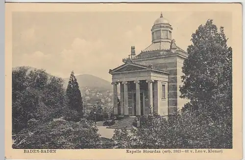 (31188) AK Baden-Baden, Kapelle Stourdza, vor 1945