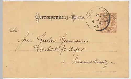 (31004) Ganzsache Österreich 1889