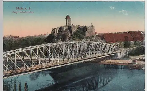 (30985) AK Halle a.d.Saale, Burg Giebichenstein m. alter Brücke, vor 1945