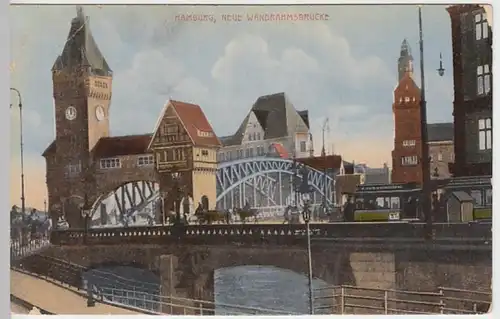 (30978) AK Hamburg, Neue Wandrahmsbrücke, vor 1945