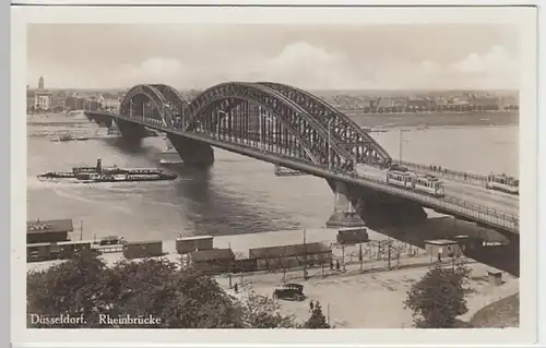 (30943) Foto AK Düsseldorf, Rheinbrücke, vor 1945