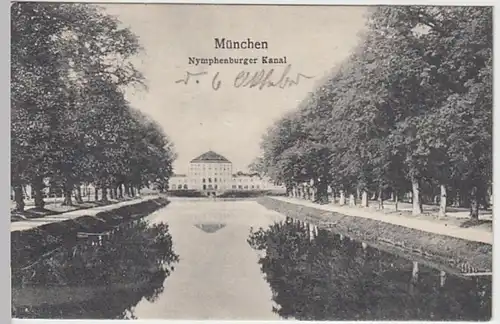 (30910) AK München, Nymphenburger Kanal, 1909