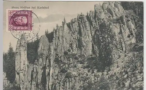(30895) AK Hans-Heilig-Felsen bei Karlsbad, 1925
