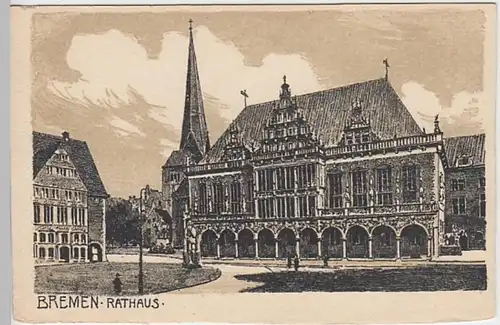 (30888) Künstler AK Bremen, Rathaus, vor 1945