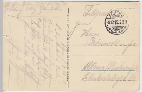 (30862) AK Mummelsee (Hotel), Feldpost 1915