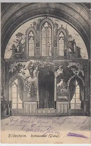 (30838) AK Hildesheim, Rathaussaal (Giebel), Feldpost 1914-18