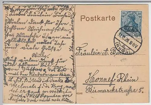 (30774) AK Königswinter, Fähre, 1920