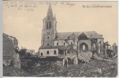 (30720) AK Saint Souplet, Zerstörung 1.WK, Feldpost 1916