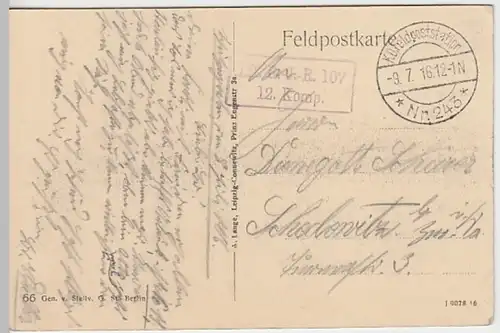 (30720) AK Saint Souplet, Zerstörung 1.WK, Feldpost 1916