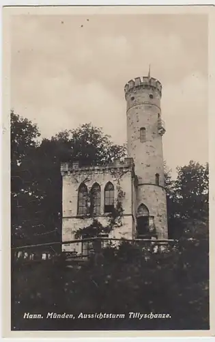 (30624) Foto AK Hann.Münden, Aussichtsturm Tillyschanze, 1931