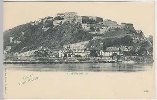 (30596) AK Gruss vom Rhein, Ehrenbreitstein, vor 1905