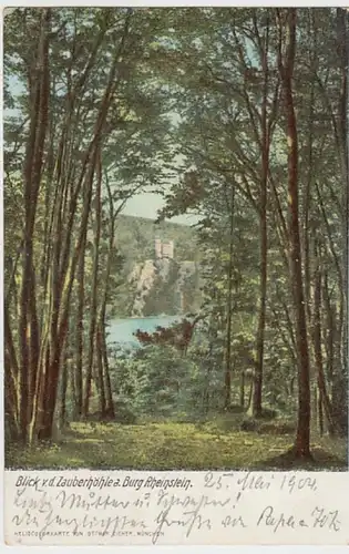 (30593) AK Burg Rheinstein, Blick von der Zauberhöhle, 1904