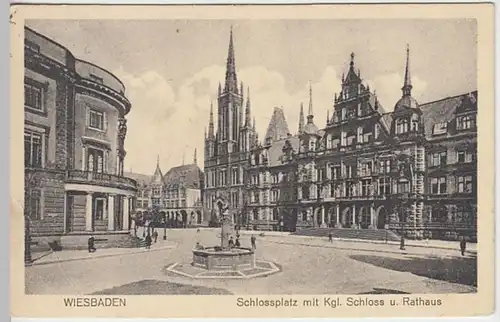 (30533) AK Wiesbaden, Schlossplatz, Kgl. Schloss, Rathaus, 1928