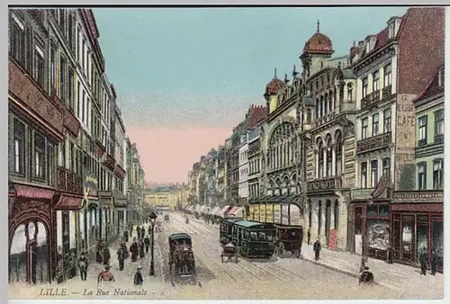 (29885) AK Lille, La Rue Nationale 1910er