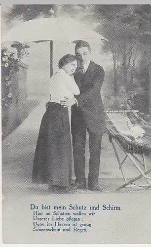 (29788) AK Paar unterm Schirm >Du bist mein Schutz und Schirm< 1916