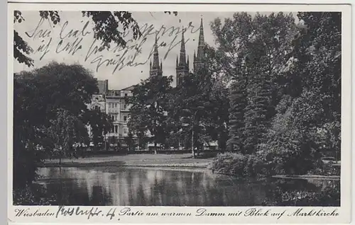 (29762) AK Wiesbaden, Partie am warmen Damm 1929