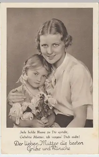 (29753) AK Glückwunsch z. Muttertag, Mutter mit Tochter 1938