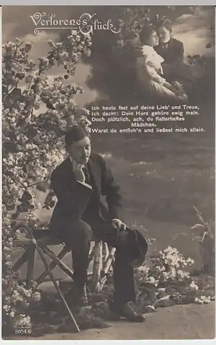 (29594) AK Liebespaar, verlassener Herr >Verlorenes Glück< 1910er