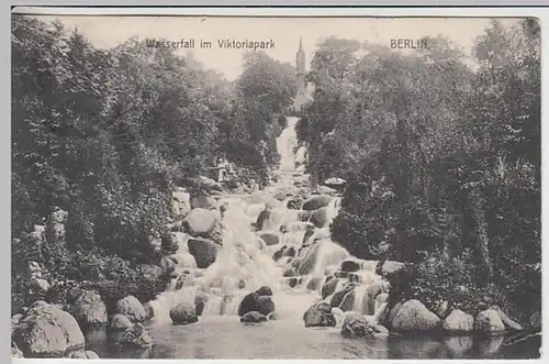 (29424) AK Berlin, Wasserfall im Viktoriapark 1909