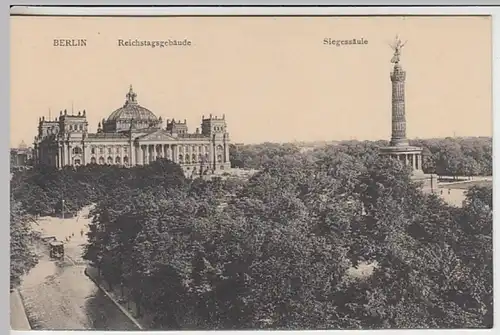 (29280) AK Berlin, Reichstagsgebäude u. Siegessäule 1910er