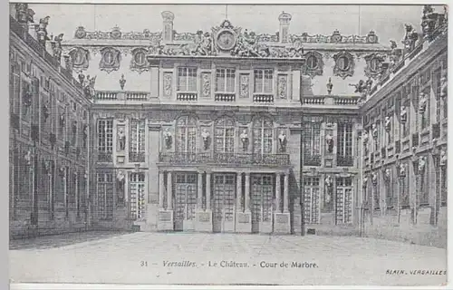 (29081) AK Versailles, Chateau, Cour de Marbre 1907