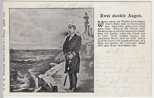 (29072) AK Spruch >Zwei dunkle Augen