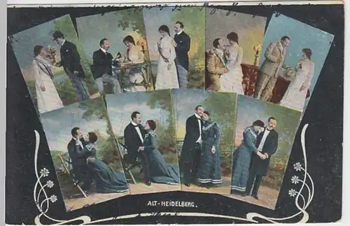 (28988) AK Alt Heidelberg, Mehrbild Paare 1903
