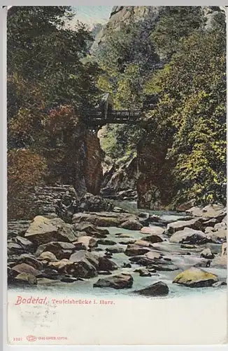 (28869) AK Bodetal, Teufelsbrücke 1909