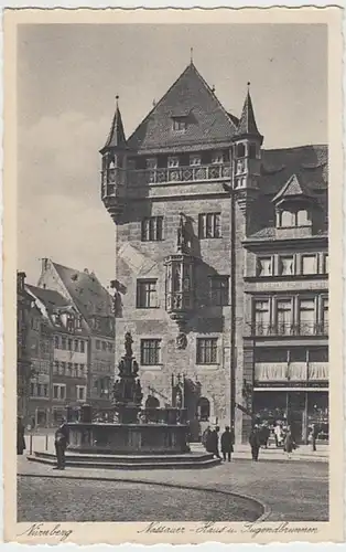 (28732) AK Nürnberg, Nassauer Haus u. Tugendbrunnen 1932