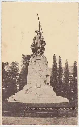 (28719) AK Kortrijk, Courtrai, Monument de Groeninghe 1917