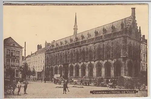 (28709) AK Kortrijk, Courtrai, L'Hotel de Ville 1917