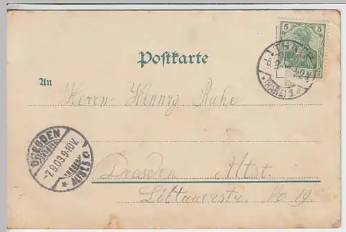 (28593) AK Blankenburg a.H., Totale 1903