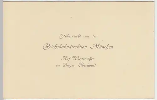 (28423) AK Walchensee 1920/30er, Karte d. Reichsbahndirektion München